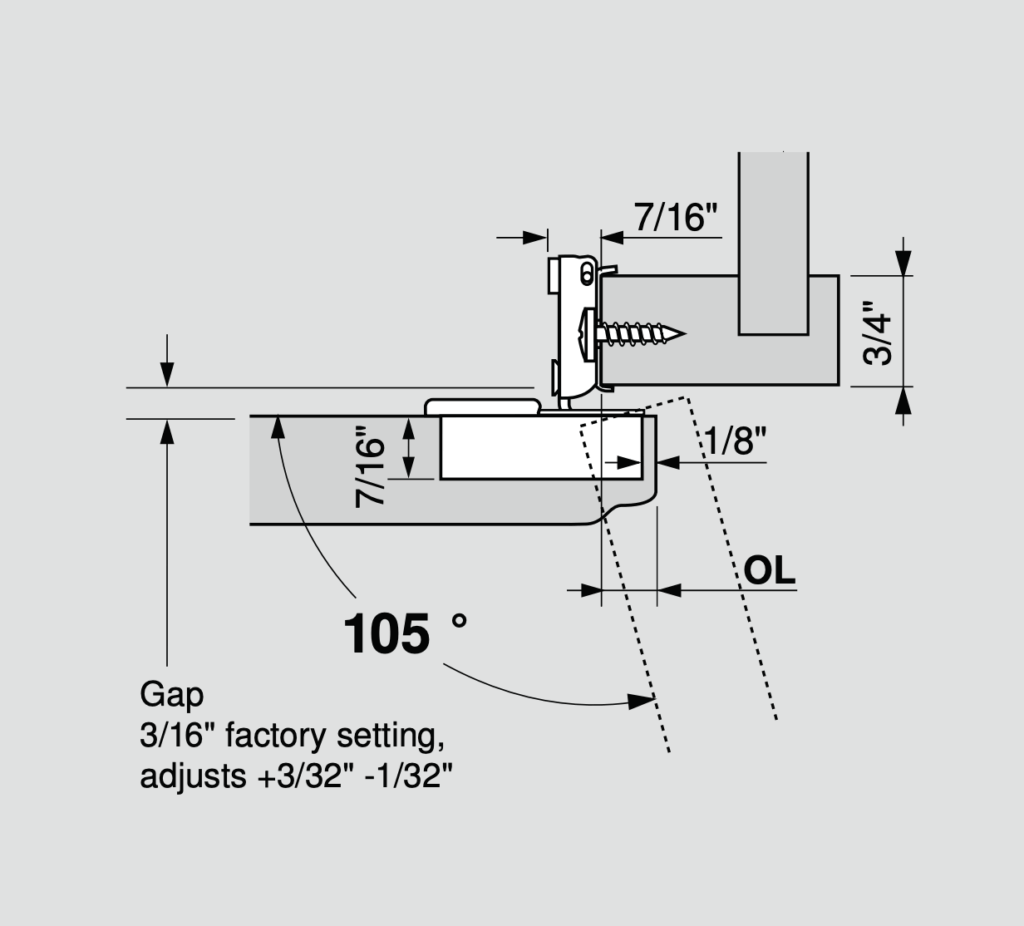 Blum 38N Dimensions